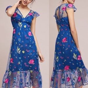 Anthropologie Blue Dress